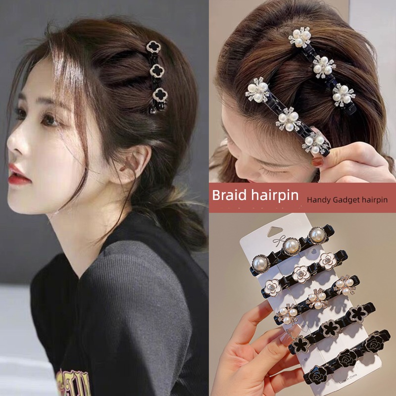 Internet celebrity The new Lazy man Foreign style Hairpin Pearl rhinestone