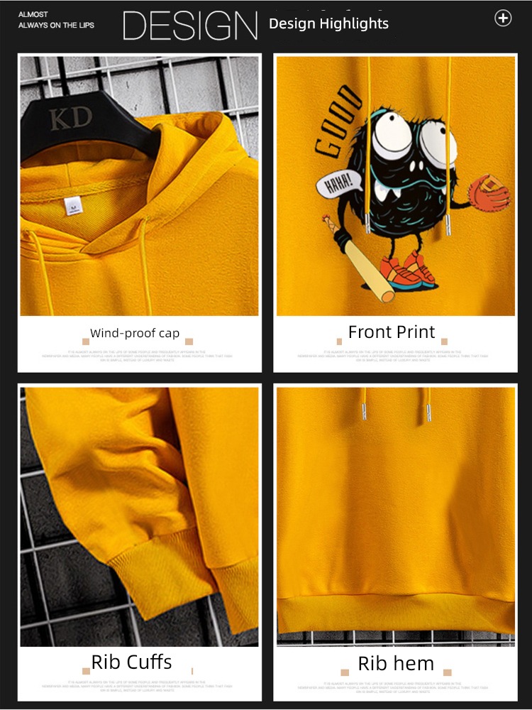 handsome winter Plush thickening collocation Hooded Sweater