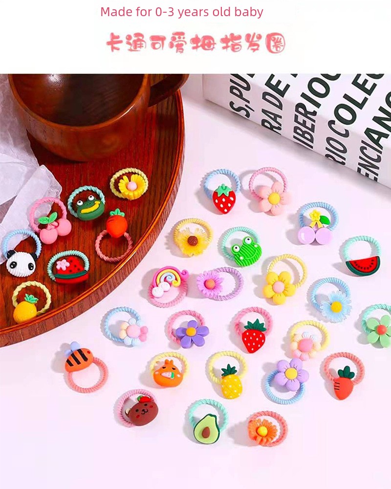 Baby Small Size Rubber Band Girl High Elastic Thumb Hair Ring — 5