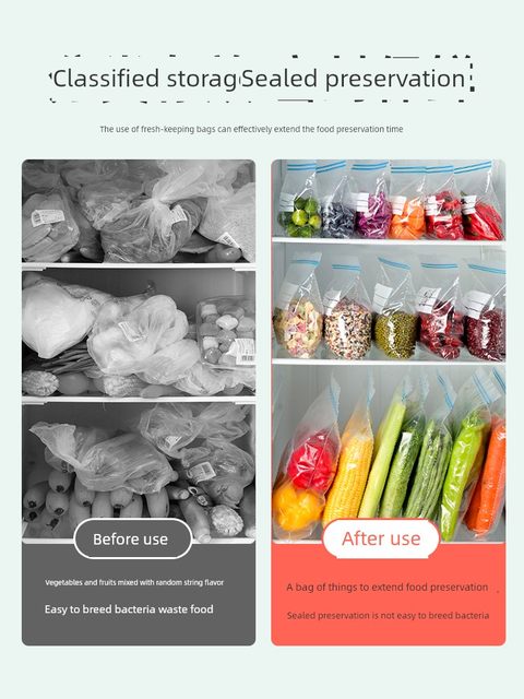 密封袋食品级保鲜袋家用自封塑封加厚冰箱收纳冷藏专用分装带封口