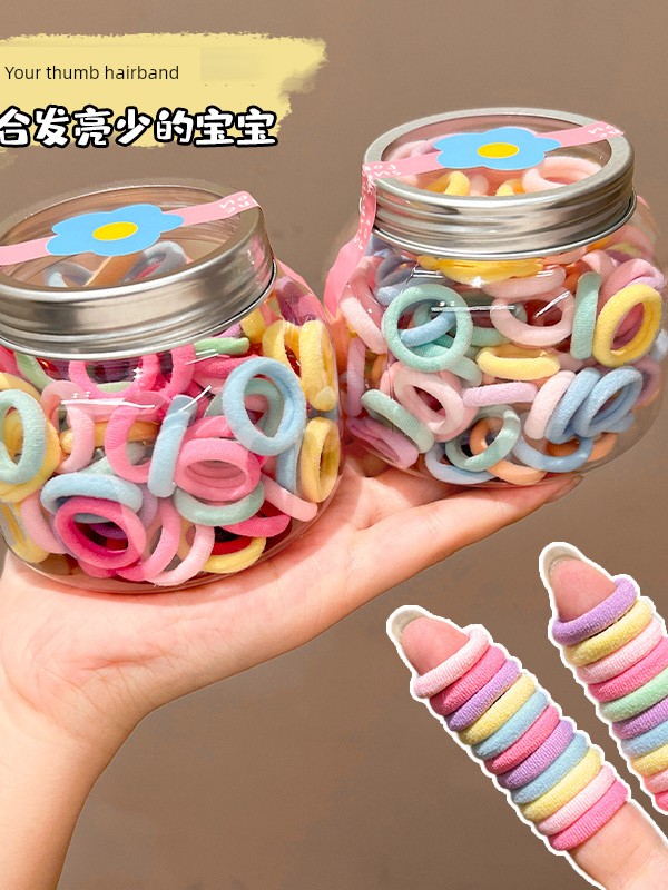 Little Girl Does Not Hurt Hair Towel Ring Kids Thumb Rubber Band Female Hair Ring High Elastic Rubber Band Baby Hair Ties — 4