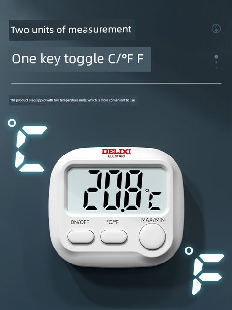 德力西鱼缸数显温度计龟缸观赏鱼养殖专用高精度测温带探头测量计