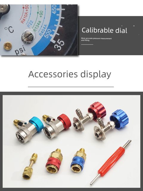 Automobile air conditioner fluoride double meter pressure gauge R134 refrigerant snow meter liquid double meter valve fluoride tool set