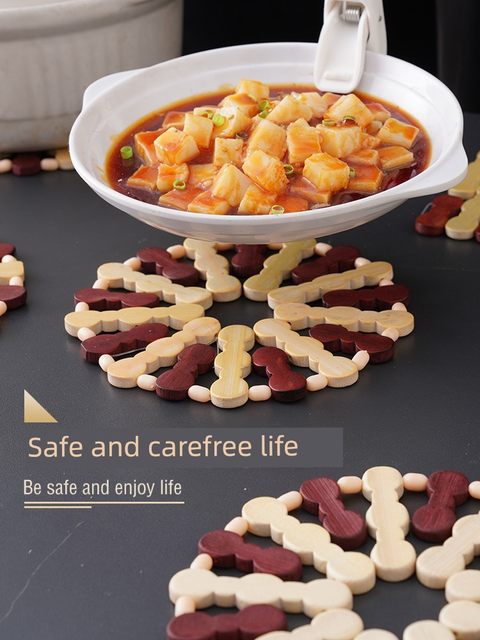 Heat insulation pad Large casserole mats Restaurant household heat-resistant high temperature resistant plate bowl pad anti-scalding placemat bamboo cushion round square