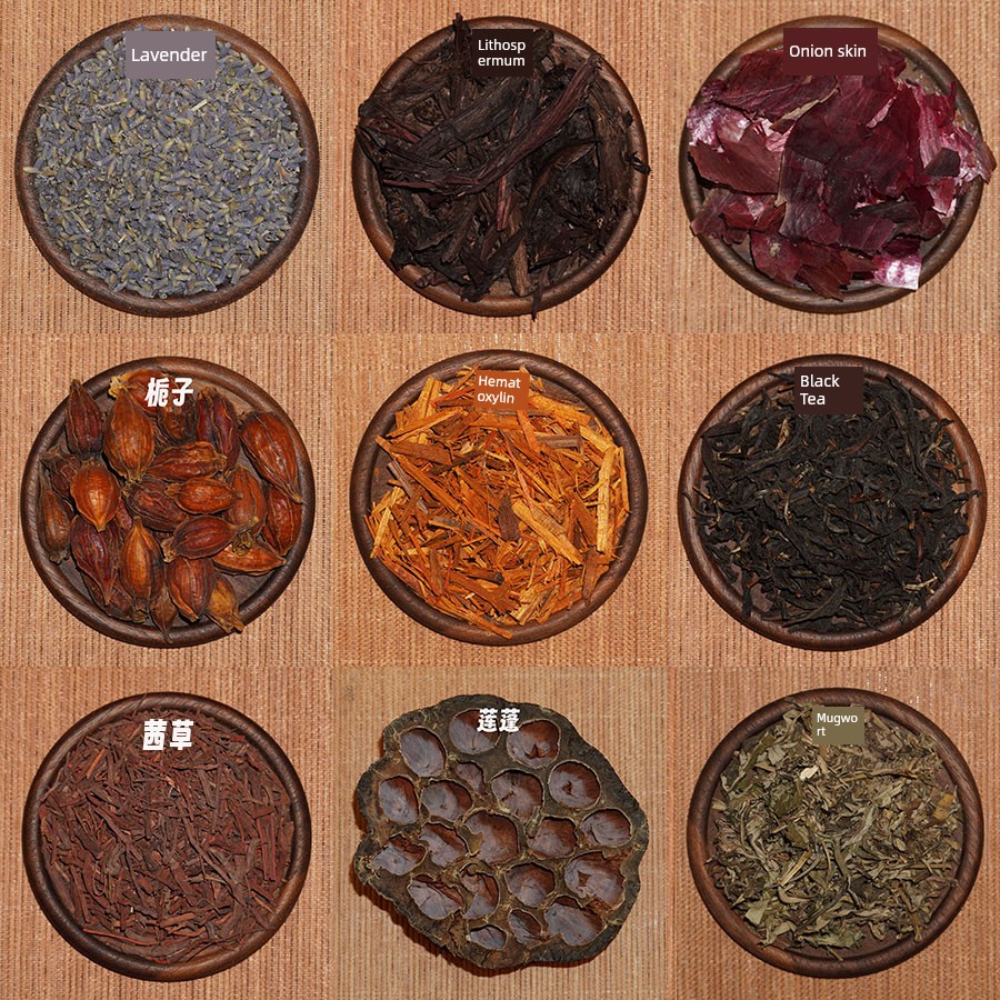 Natural Dye Handmade Tie-Dye Plant-Dyed Silk Scarf DIY Scarf Printing and Dyeing Batik Material Set New Product