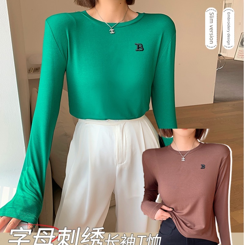 modal  Foreign style Thin money Long sleeve T-shirt Undershirt