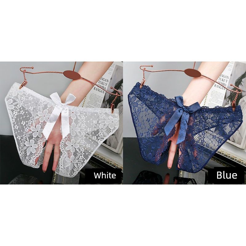 Couple's Shorts, Passionate Crotchless Panties, Thong with Opening, Sexy Mesh, Super Hot Thong Underwear, Lace for Women — 4