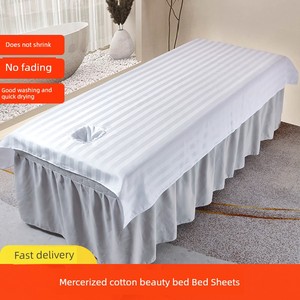 Beauty Bed Bed Sheets Beauty Salon Special White with Hole Single Mercerized Cotton Anti-Wrinkle Quick-Drying Medical Ma