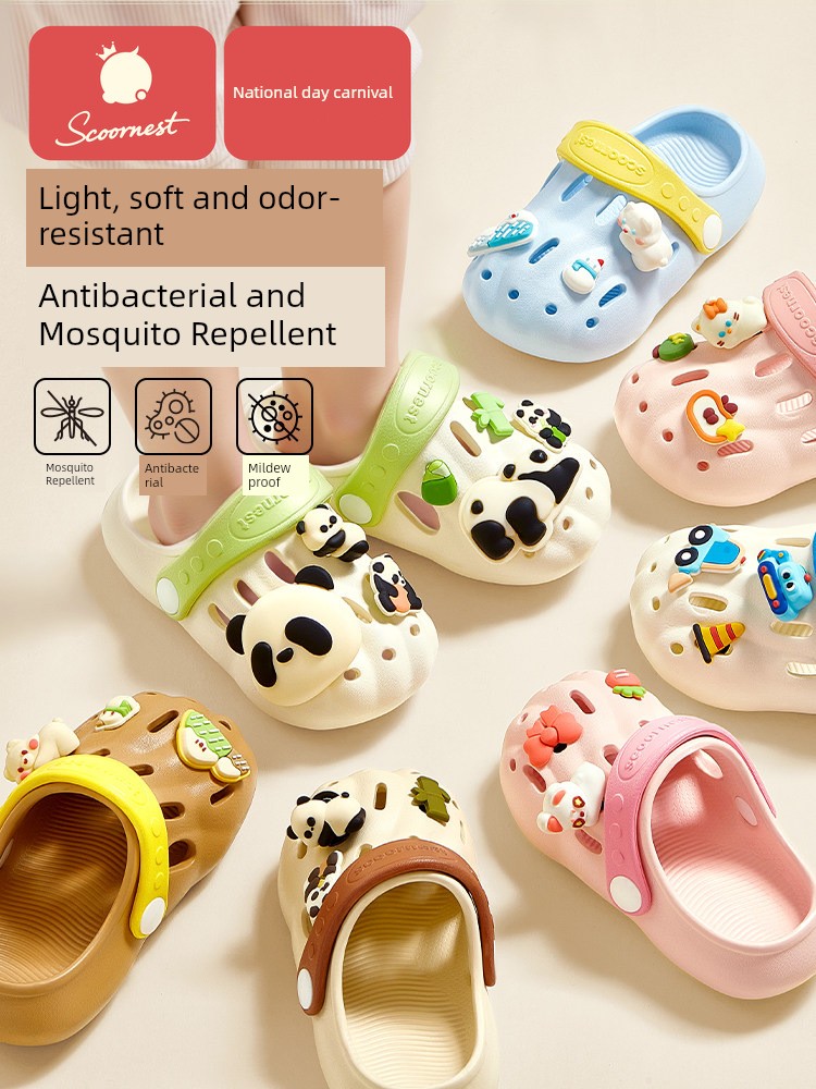 Kechao Children's Slippers Summer Baby Clogs Boys and Girls Closed-Toe Sandals Infant Indoor Non-Slip Home Slippers
