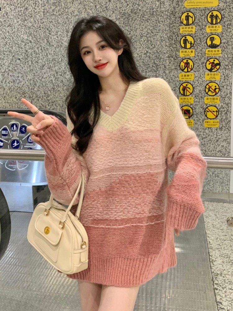 Gradients Pink V-collar ma'am easy Cover your ass Condom