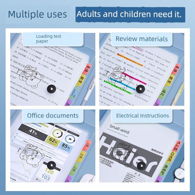 A4 file bag multi-layer folder primary school student test paper sorting transparent insert artifact junior high school high school students large capacity book clip classification test paper clip document book storage bag organ bag