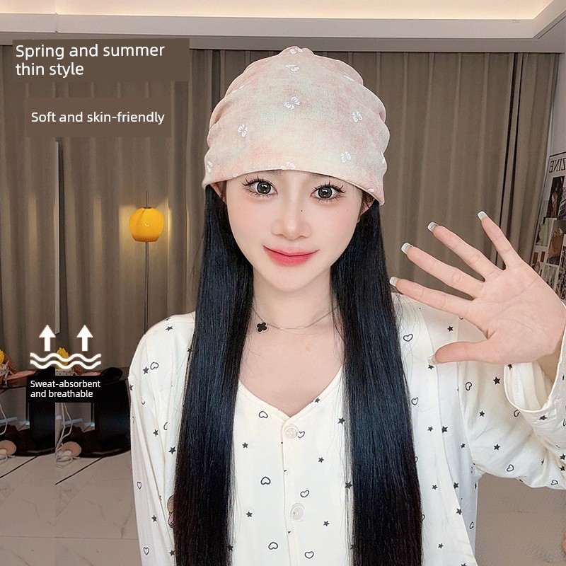 Spring and Summer Thin Postpartum Hat for Pregnant Women, Windproof Fashion Headwrap for Postpartum Care, Windproof Forehead Protection Hat for Air-Conditioned Rooms