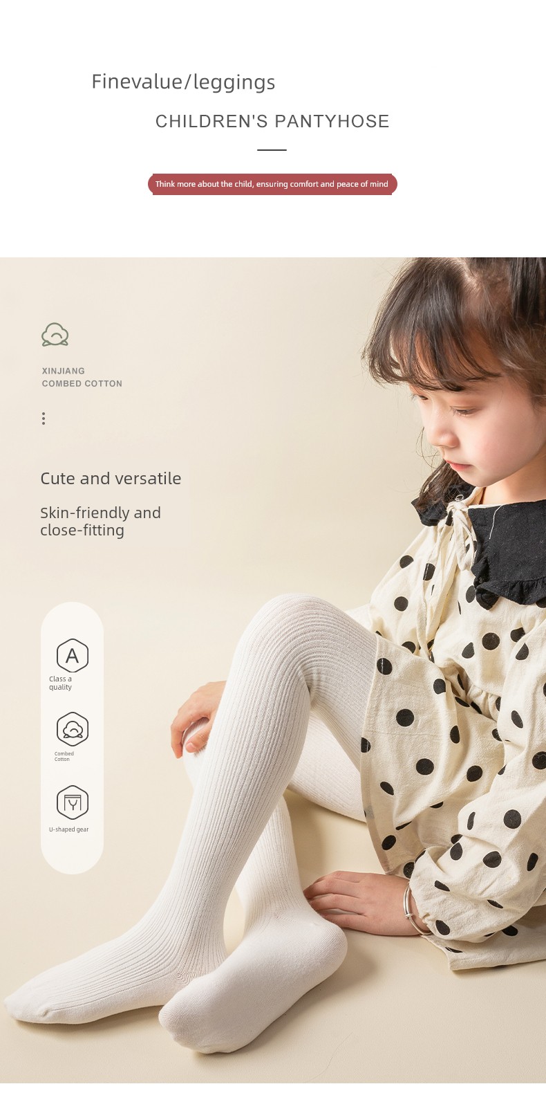 Spring & Fall Thin White Baby Girls' Pantyhose — 2