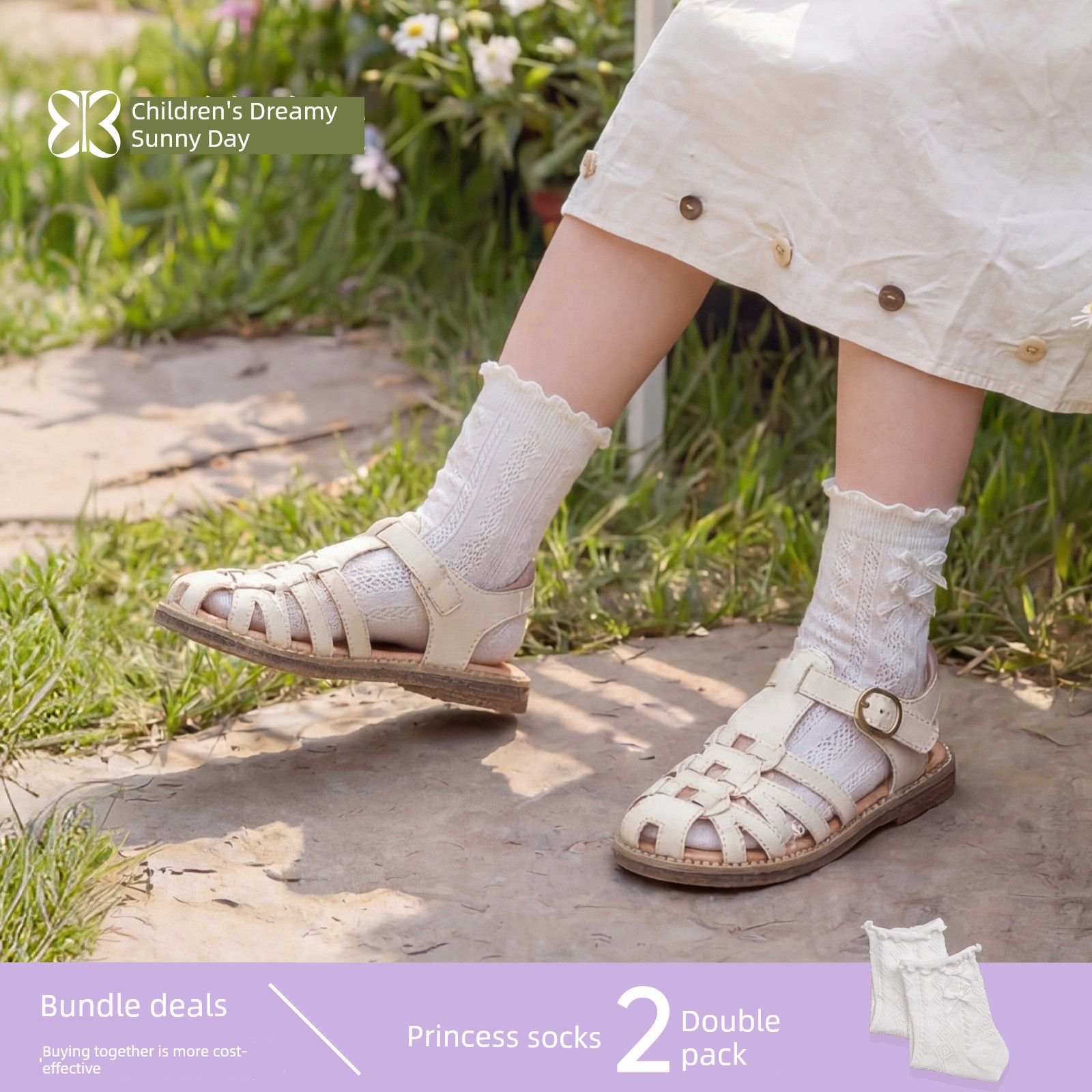 Girls' Princess Sandals 2026 New Summer Children's Sandals for Girls, Roman Style Shoes, Soft-Soled Closed-Toe Summer Models — 8