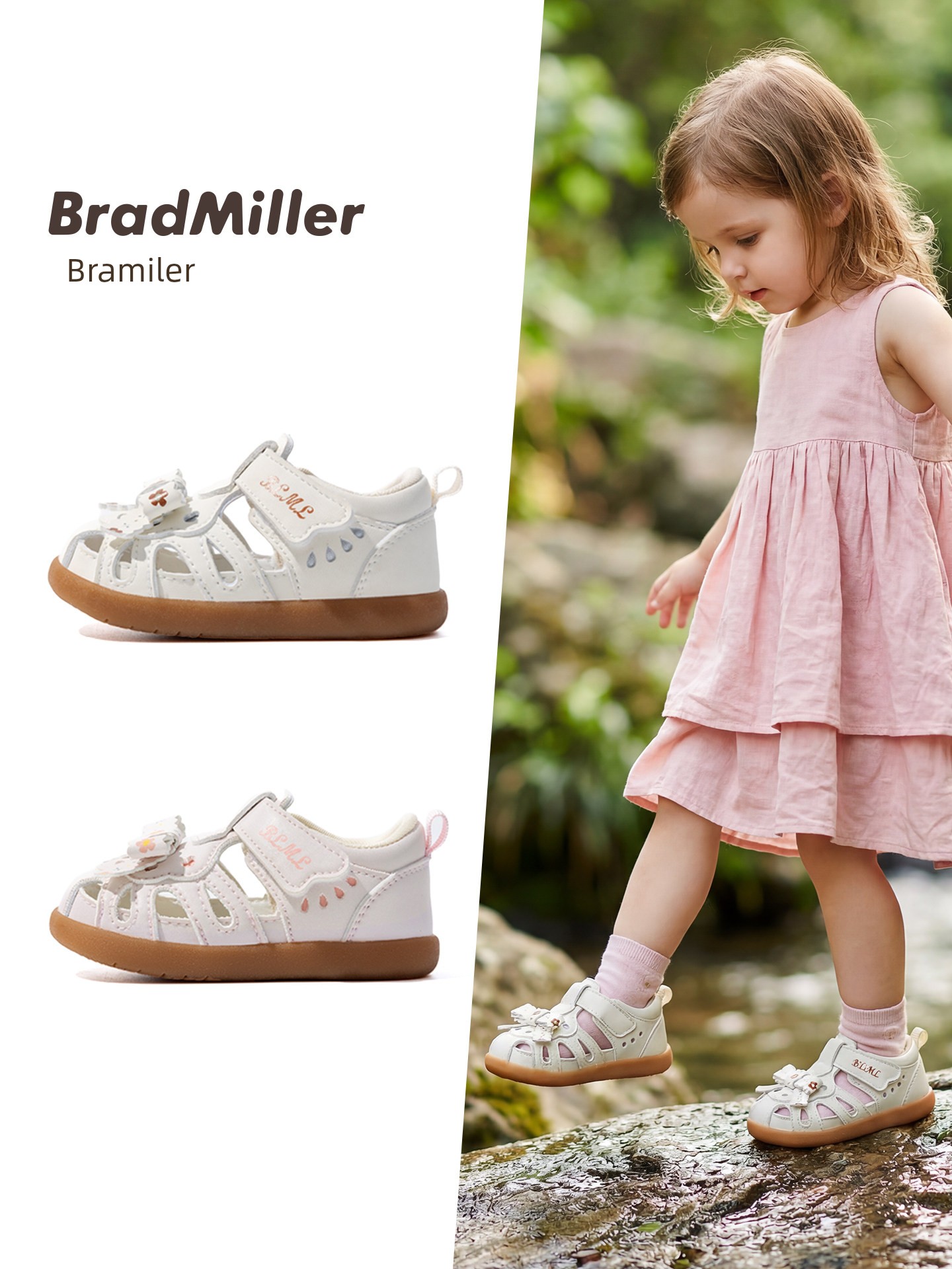 Girls' Sandals 2026 Summer Children's Shoes for 1-4 Years Old, Bowknot Princess Shoes, Closed-Toe, Soft Sole, Non-Slip Baby Girl Shoes — 2