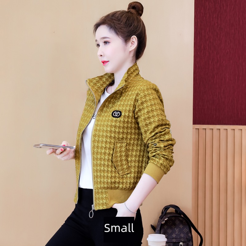 fashion houndstooth  Windbreaker ma'am Casual and versatile Jacket