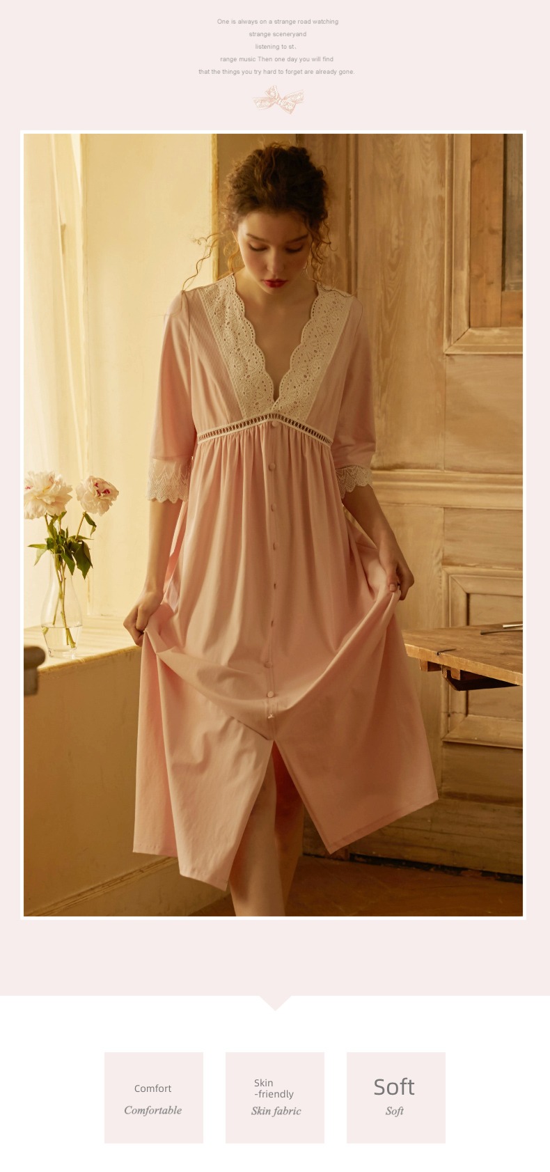 Chenxi original female have more cash than can be accounted for Knitted cotton summer Nightdress