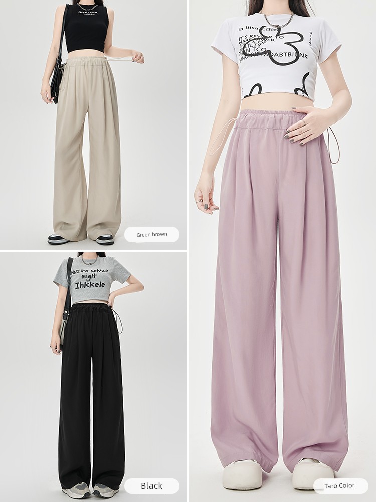 Maternity Pants Summer 2026 New Style Without Belly Support Ice Silk Casual Wide-Leg Pants Yamamoto Long Pants for Petite Women Spring and Summer — 5