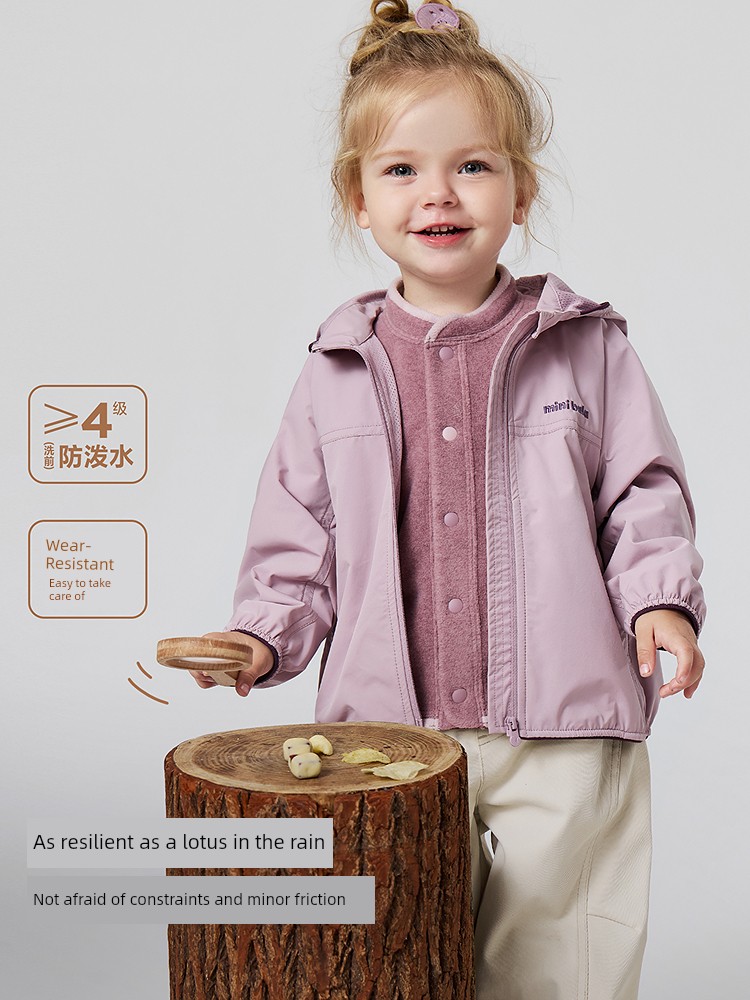 [Soft Leather] Mini Bala Children's Water-Repellent Protective Jacket for Boys and Girls, Class a Outdoor Top, Fall 2026 — 3