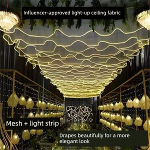 Trendy Glowing Ceiling Drapes for Weddings, Outdoor Camping Ceiling Decorations, Restaurant Ceiling Decorations, Creativ