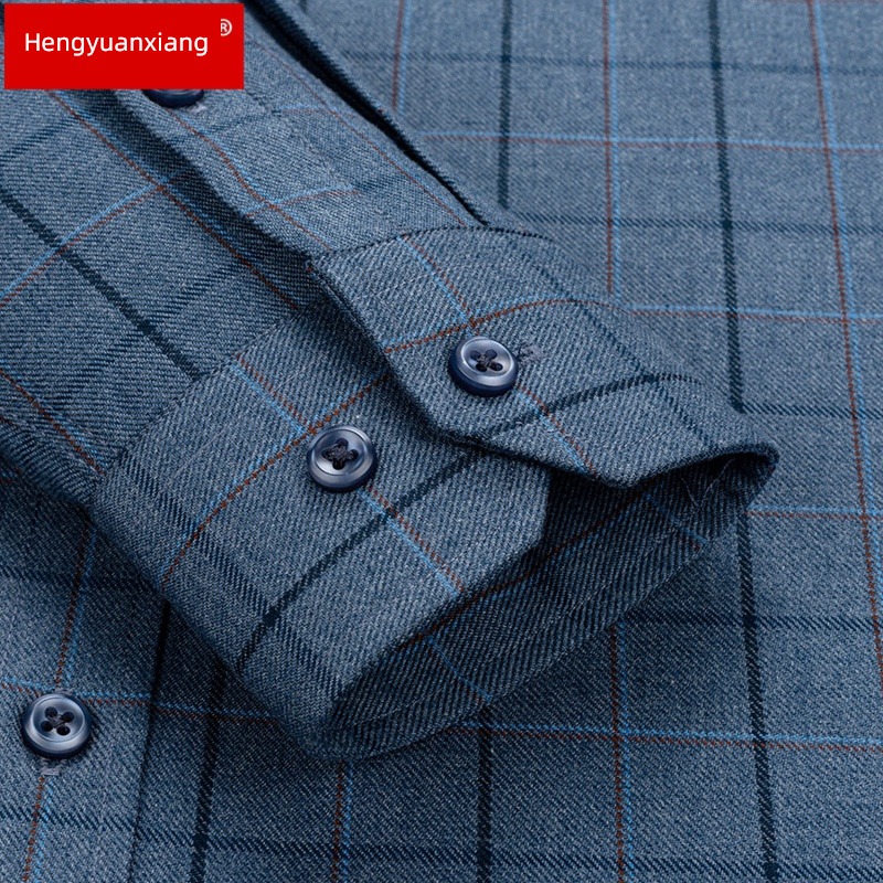 hyz  leisure time Checkerboard Thick style Long sleeve shirt
