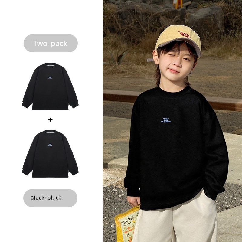 Boys' Sweatshirt Long-Sleeve T-Shirt White Base Shirt Early Autumn 2026 New Style for Older Children Boys' Top Clothing Outfit — 8