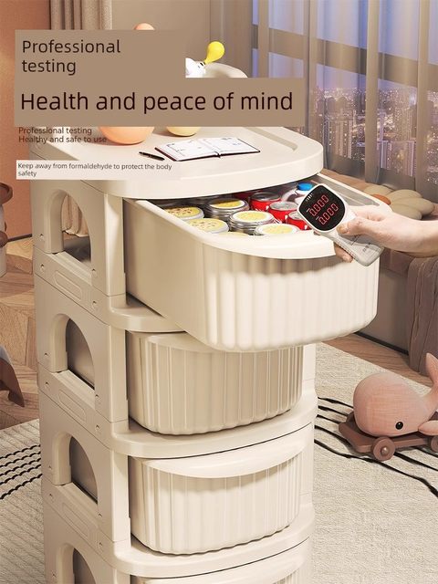 Trolley storage rack multi-layer floor-standing drawer baby supplies toys snack storage rack living room storage cabinet