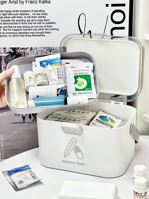 家用药箱药盒宠物用品收纳箱猫狗用品盒收纳盒修理工具收纳简约风