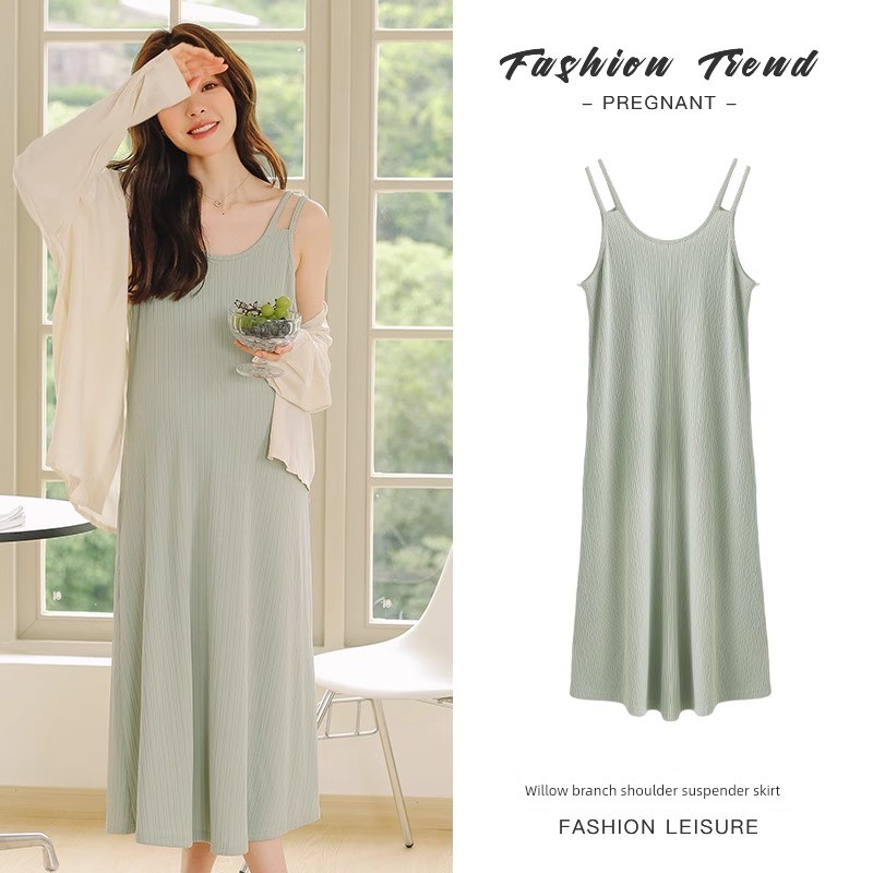 Maternity Wear Summer Dress Tops Women's Spring and Summer Vest Suspender Skirt Spring and Autumn 2026 New Set Autumn Outfit — 8