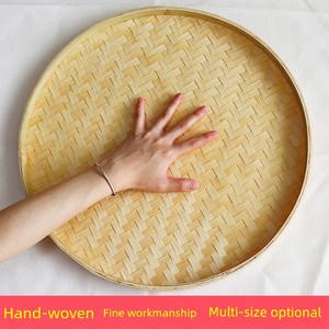 round Non-Hole Tray Kindergarten Hand Painting Bamboo