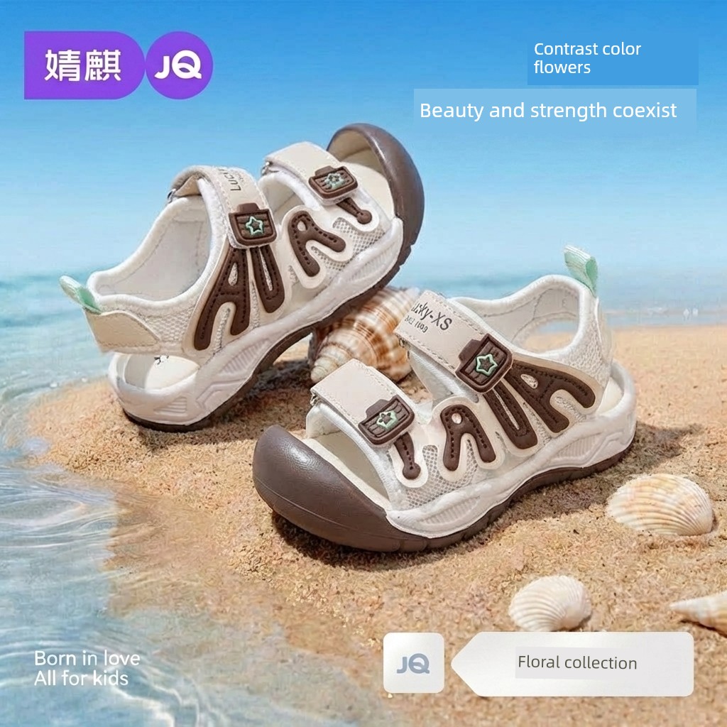 Jq Jingqi Baby Sandals Summer New Style Non-Slip Soft-Soled Baby Shoes for Boys and Girls with Hollow Mesh Breathable Functional Shoes — 4