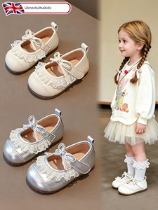 British Nu Baby Girl Princess Toddler Shoes Spring and Autumn Shoes for One-Year-Old Breathable Soft-Soled Kindergarten 