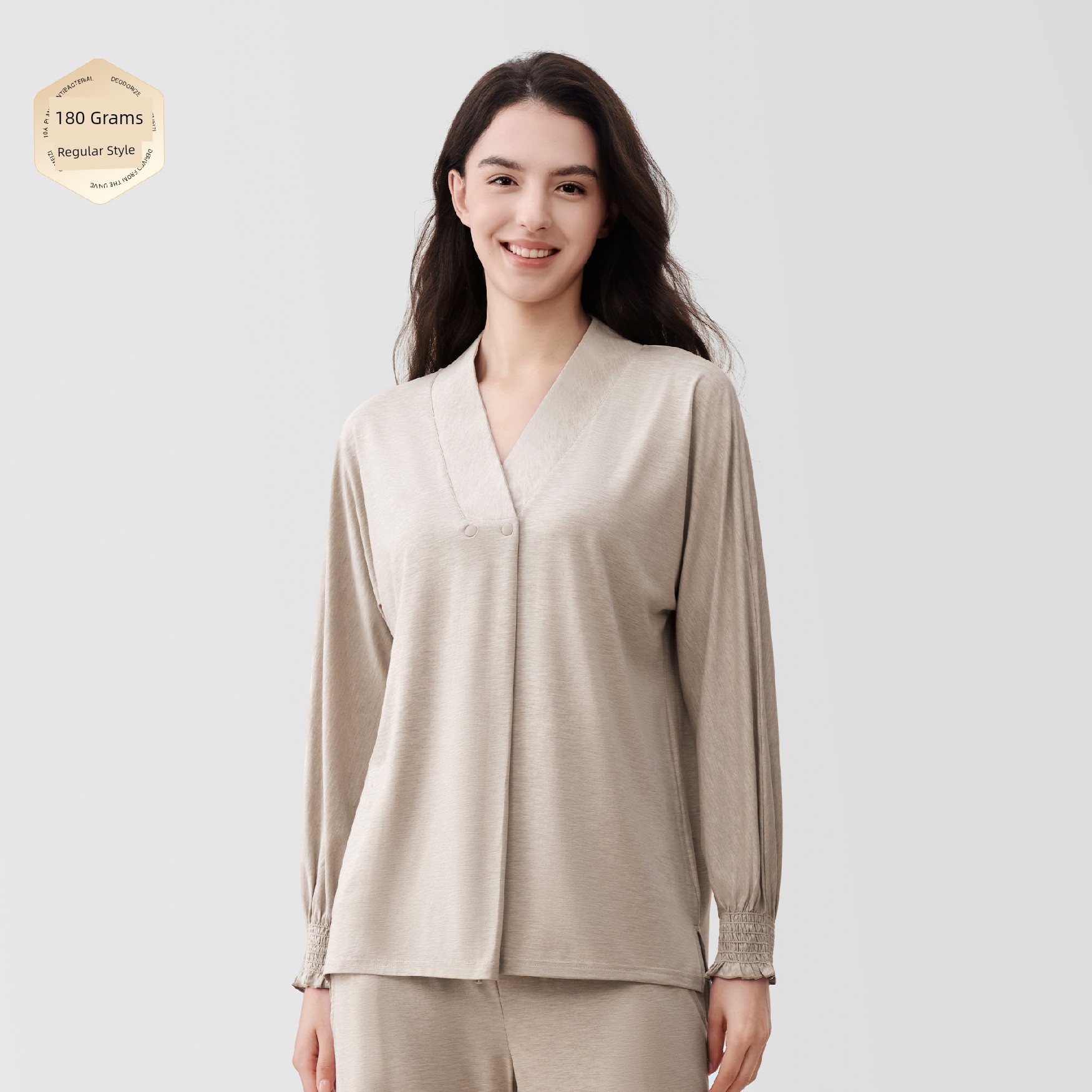 Gemeizi Maternity Clothing Class a Bamboo Fiber Maternity Pajamas Postpartum Nursing Wear Homewear Set Autumn/Winter Edition — 1