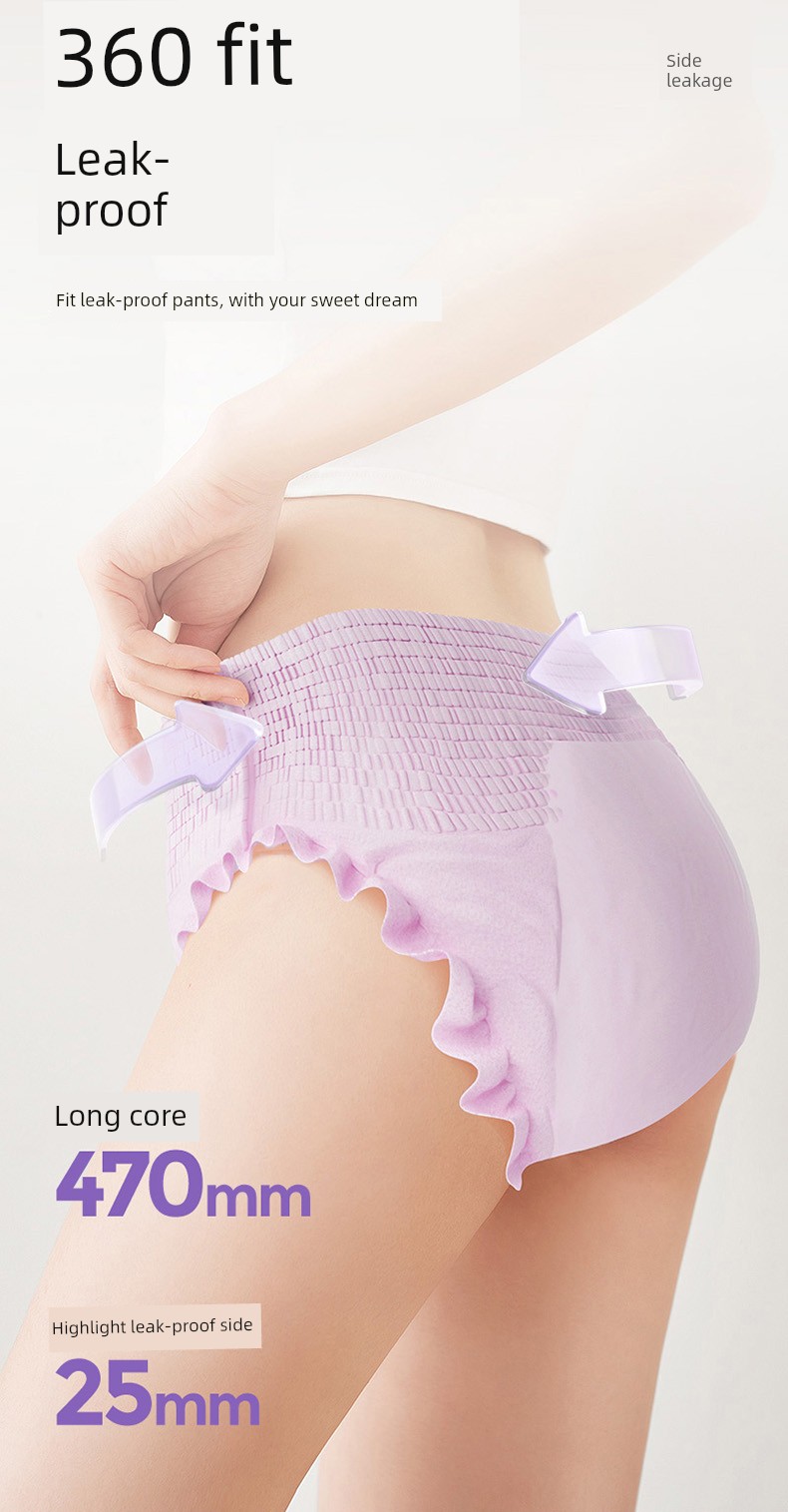 Zichu Silk Sleep Pants for Women, Menstrual Leak-Proof Sanitary Pants, Safety Pants for Postpartum Women, Breathable Ultra-Thin Pull-Up Pants — 11