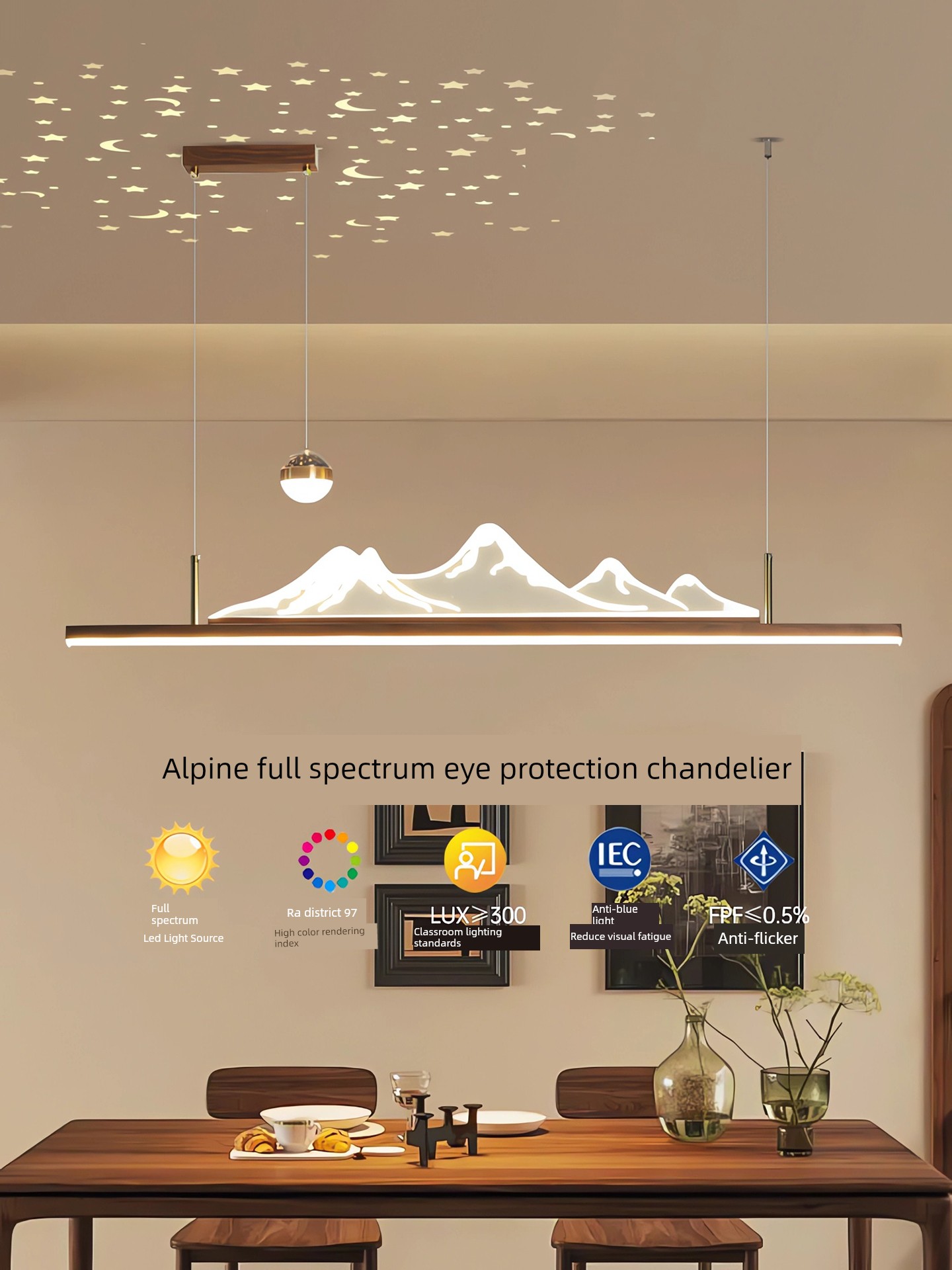 Gujiayin New Chinese Style Landscape Restaurant Chandelier 2026 New Model Linear Strip Light Modern Minimalist Vintage Tea Room Lighting