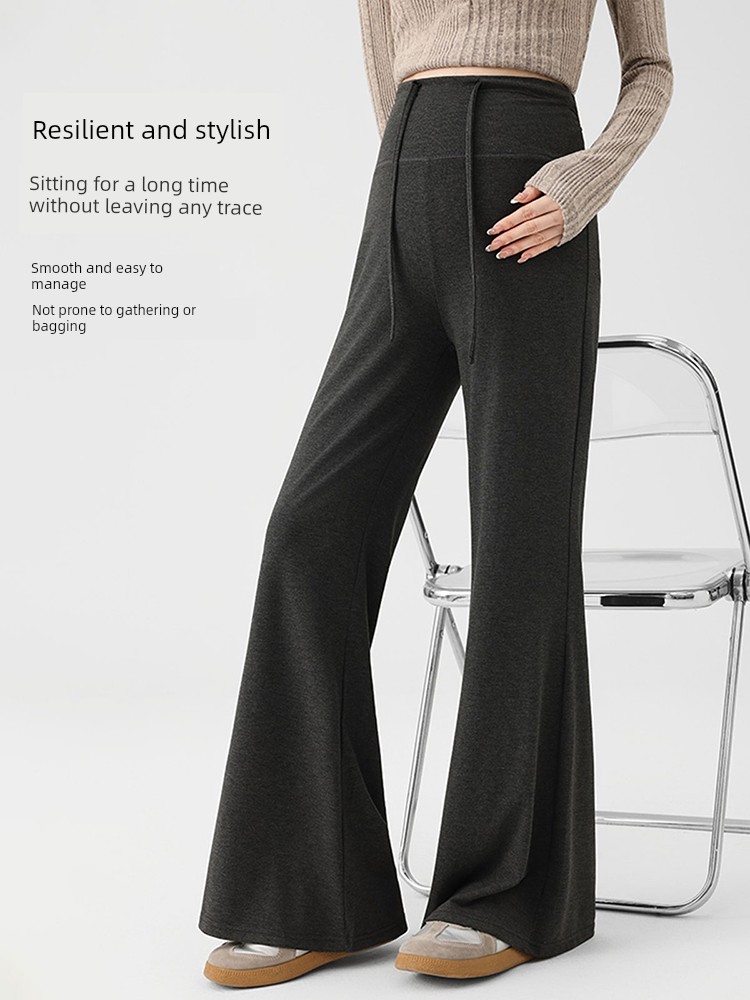 Jq Jingqi Maternity Pants for Autumn and Winter, Suitable for Wearing Outside during Pregnancy, Do Not Tighten the Belly, Slightly Flared Pants, Thick — 4