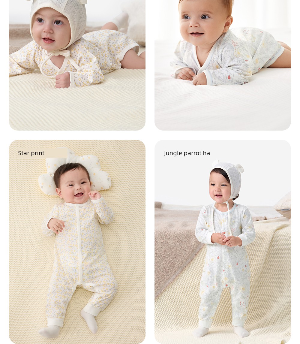 YEEHOO Infant Newborn Spring and Autumn Pure Cotton Jumpsuit — 30