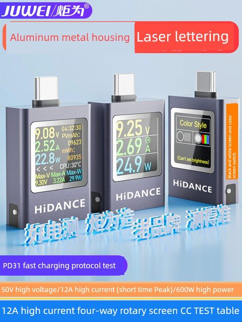 Mobile phone charger Type-c pd fast charging detection power meter USB tester DC digital current voltage meter