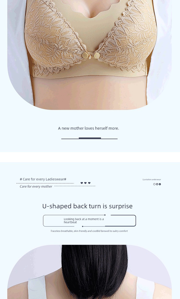 Vest Breastfeeding Intimates Push up and Anti-Sagging Breast Milk Period Maternity Bra Postpartum Feeding Front Buckle Thin Bra — 7