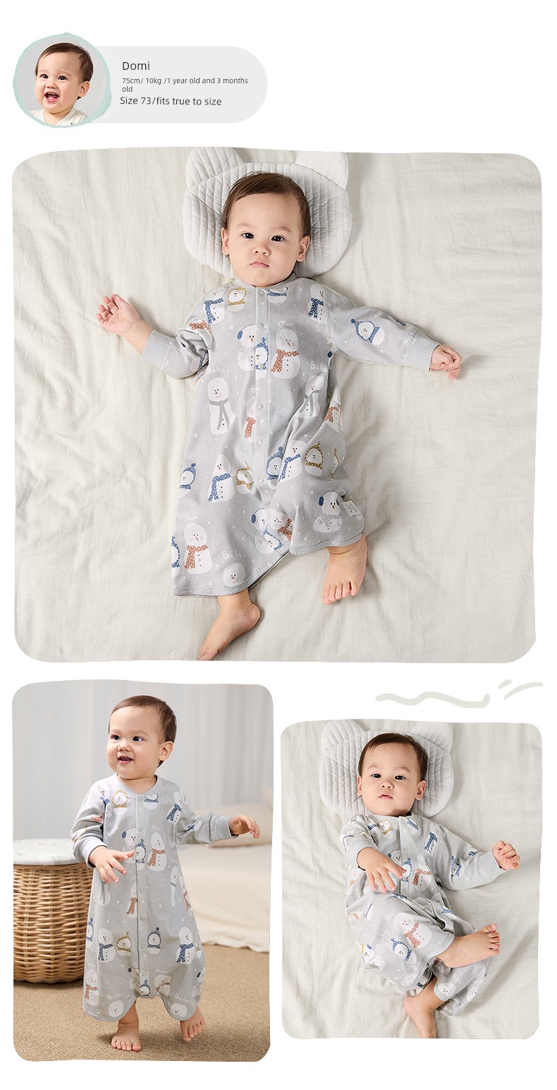 Baby Pajamas, Baby Nightgown, Autumn One-Piece Clothing, Pure Cotton, Thin Long-Sleeved Autumn and Winter Sleeping Bag for Young Children, Boys — 23