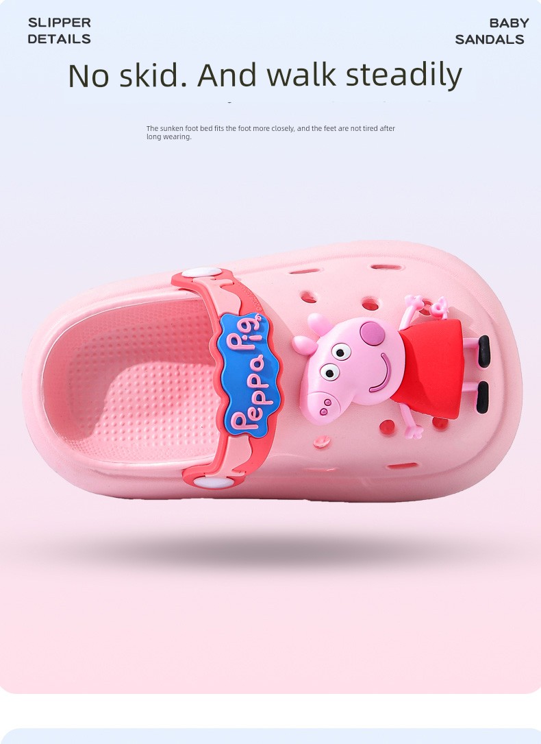 Peppa Pig Official Cartoon Slippers for Children Summer 2026 Home Bath Non-Slip Baby Outdoor Soft Sole Clogs — 8