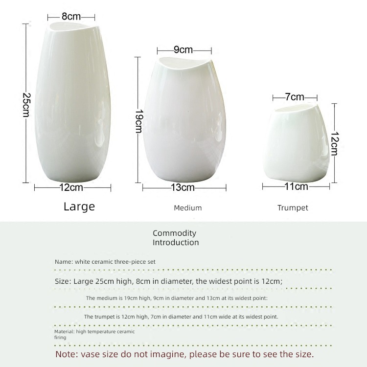 Jingdezhen ceramics Modern simplicity white Small vase Northern Europe a living room Dried flower flower arrangement table ornament Ornaments
