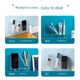 Wall-mounted remote control storage box Mobile phone charging without punching transparent storage box Bedside multi-function storage rack