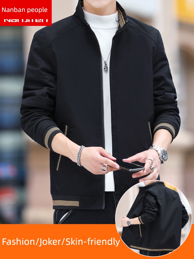NGGGN Autumn and winter easy stand collar black Jacket