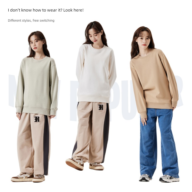 Pounds Silver Fox Overlapping wear Inner lap Round neck colour Sweater