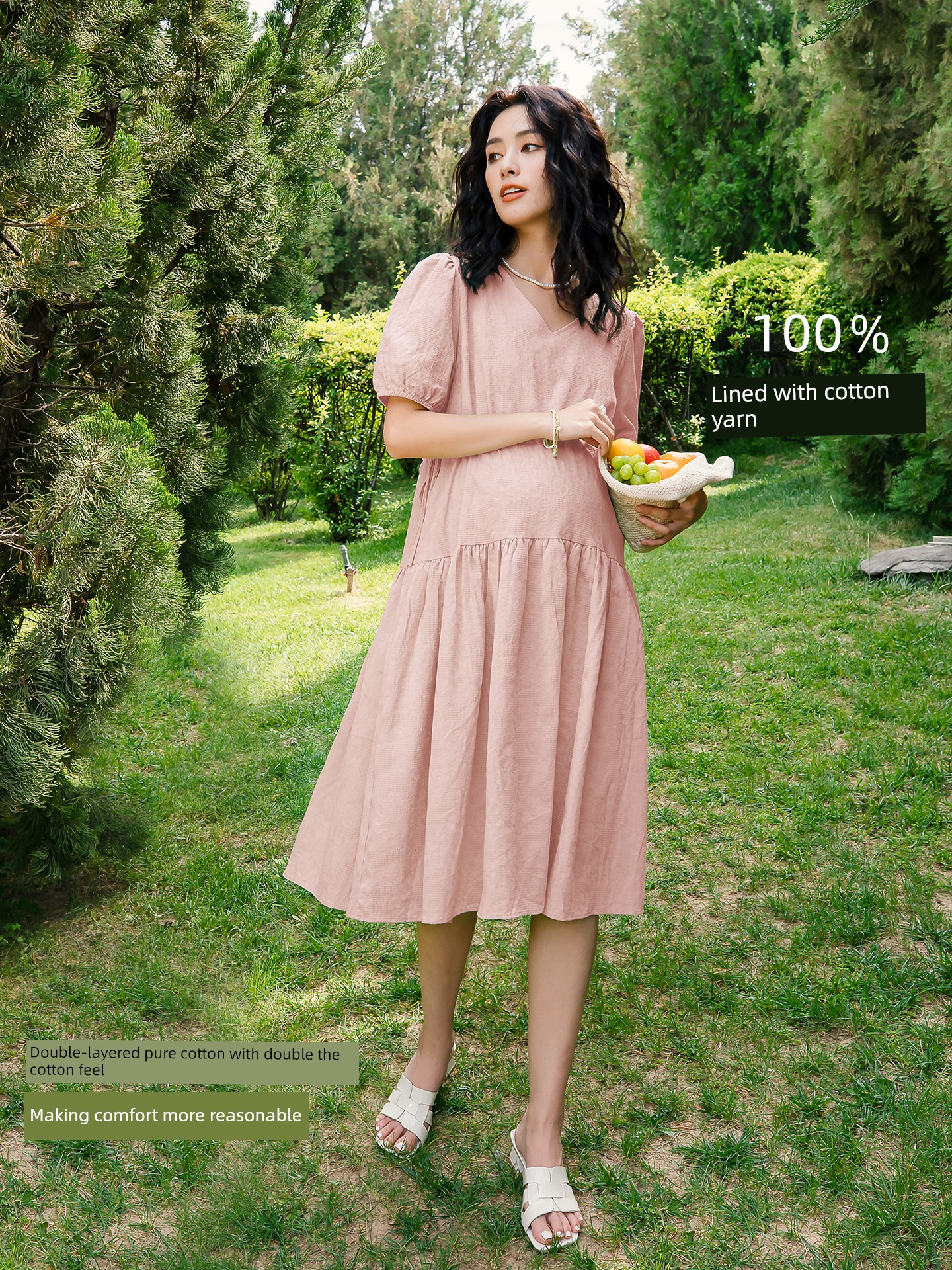 Plus Size Maternity Skirt Summer 2024 New Arrival Summer Dress 100.00Kg Pure Cotton Loose Dress Cool Little Man — 4