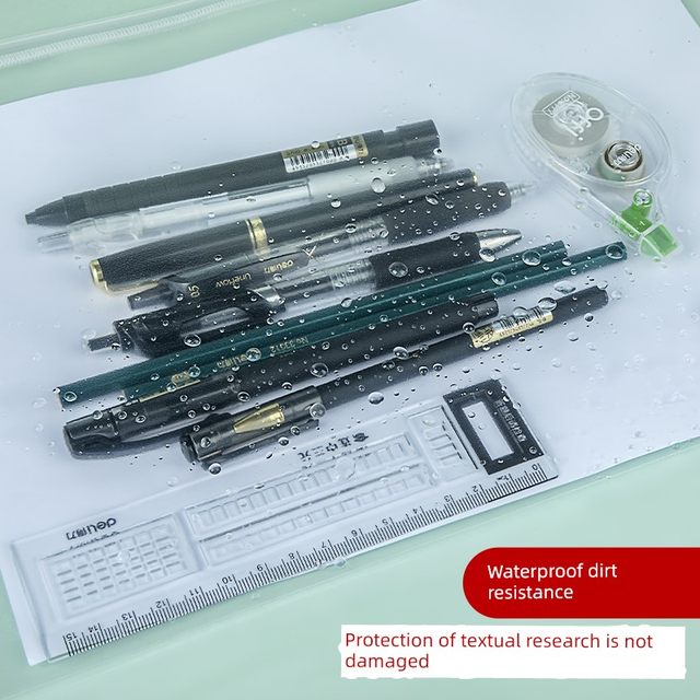 得力A5文件袋考试专用袋子透明拉边袋A4学生用中考高考文具笔收纳袋考研加厚连中三元考场适用资料防水拉链袋