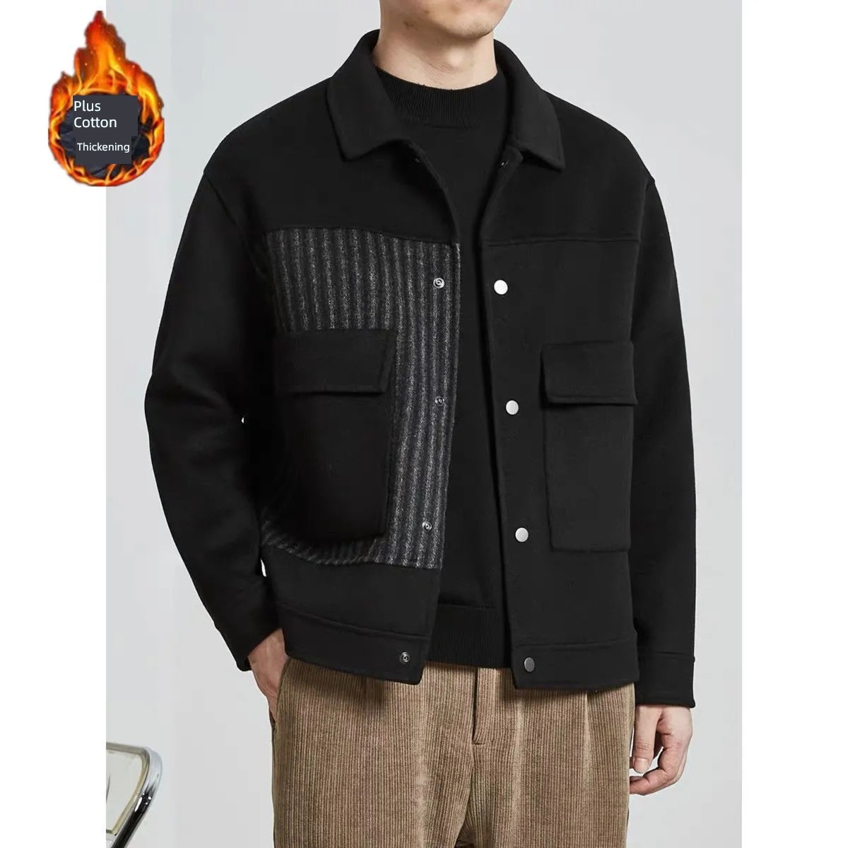 Chaopai Autumn and winter Double sided have cash less than that is registered in the accounts leisure time Jacket