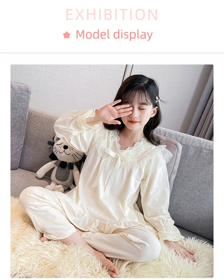 2026 New Long-Sleeved Princess-Style Autumn Home Wear Set for Older Girls, Children's Pajamas for Girls, Spring and Autumn Style — 6