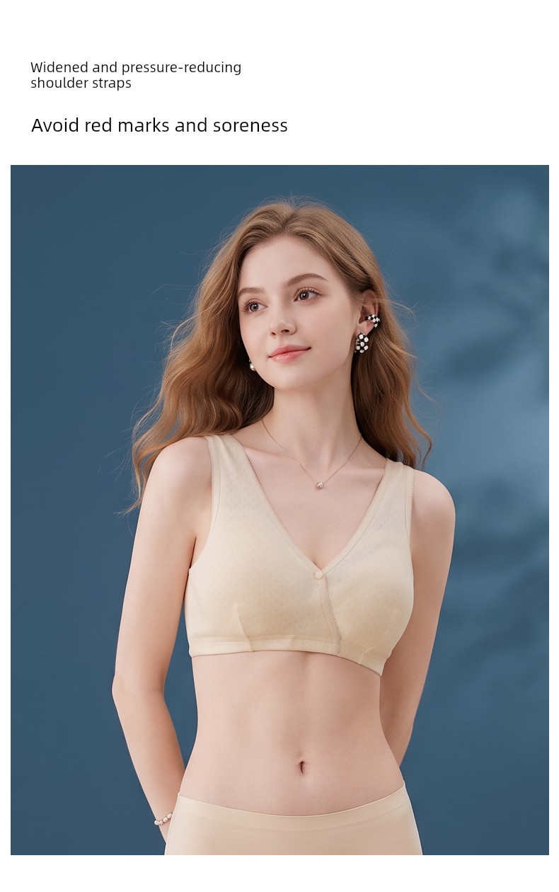 Pure Cotton Nursing Bra, Summer Thin Style, Specially Designed for Postpartum Breastfeeding, Can Be Worn during Pregnancy and Sleep, Vest-Style Bra — 6